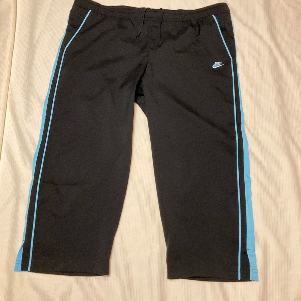 Nike navy blue Track Pants with light Blue Accents